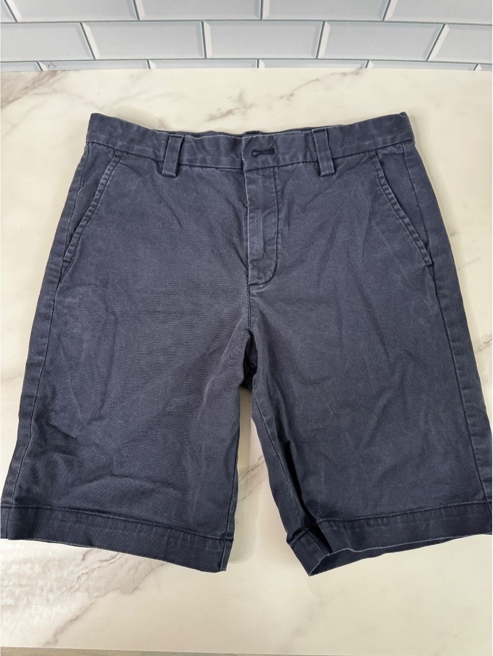 Vineyard Vines Boys Size 12 Navy Blue Stretch Cotton Chino Shorts